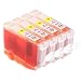 4x Canon Cli-8y - Compatible Yellow Chipped Printer Ink Cart