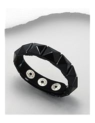 Black Plastic Colored Enamel Bracelet In White Base
