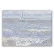 Blue Happy Father's Day with Seascapes near les Saintes Maries - 5" x 7" Vellum Overlay Father's Day Card