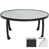 IMAGE OF Tribeca 42 Inch Aluminum Round Conversation Table Glass With Night Sky Frame