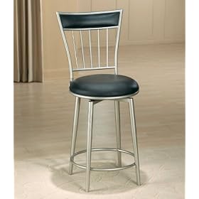 Benson Swivel Bar Stool in Black (Metal Black) (46H x 17W x 17D) by visiondecor Furniture