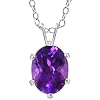 1.70 Ct Oval 9X7mm Purple Amethyst .925 Sterling Silver Pendant