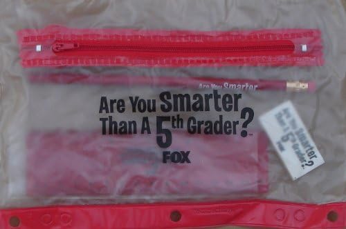 Are You Smarter Than A Fifth Grader ? Promotional Pencil Bag With Pencil, Ruler. & An Eraser
