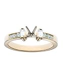 14k Yellow Gold Prong Set Baguette Diamond Engagement Ring Setting (1/3 ct tw, I, I1)