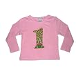 1st Birthday Shirt with Cupcakes and Tossed Numbers Girls Long Sleeve
