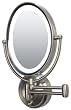 Next Generation OVAL Cordless LED Lighted Wall Mounted 10X/1X Mirror, Satin Nickel