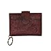 Buxton Womens Leather Tab Floral Embossed Card Case Wallet