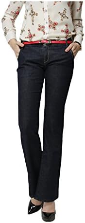 Women's Relaxed Fit Straight-Leg Short Inseam Bootcut Plus-Size Jean Black 10