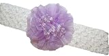 New Lavender Organza Pom Pom Bow Infant Toddler Baby Stretch Headband ~ Perfect for Flower Girl