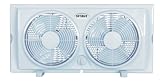 Optimus F-5280 7-Inch Twin 2-Speed Window Fan, White