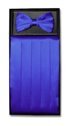 SILK Cumberbund & BowTie ROYAL BLUE Men's Cummerbund & Bow Tie Set