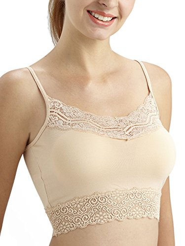 ANNY Women's Stretch Lace Half Cami Crop Top