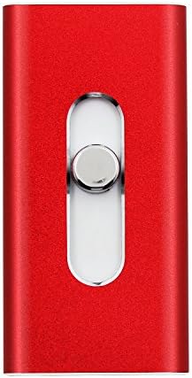 Mobile USB Flash Drive with Lightning Connector and USB Connector for iPhone/iPad/iPod/Mac/Windows (Red-128GB)