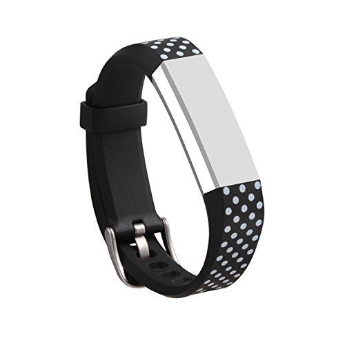I-SMILE Newest Replacement Wristband With Secure Clasps for Fitbit Alta Only(No tracker, Replacement Bands Only) (Black with White Dots) I-SMILE Newest Replacement Wristband With Secure Clasps for Fitbit Alta Only(No tracker, Replacement Bands Only) (Black with White Dots)