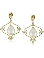 Katie Decker "Mary" 18k Freshwater Pearl and Diamond Earrings