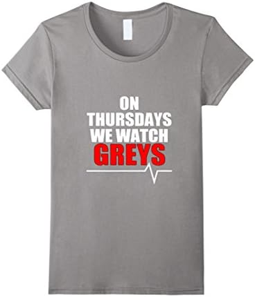 Women's On thursdays we watch grey t shirt Large Slate