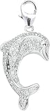 14k Gold Diamond Dolphin Charm (1/10 cttw)