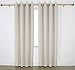Deconovo Grommet Top Blackout Curtains Thermal Insulated Window Curtains Room Darkening Curtains for Living Room 52W x 63L Inch Light Beige 1 Pair