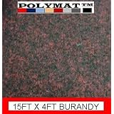 15ft Long 4' Wide Polymat Burgundy Speaker Box Carpet Dj Speaker Enclosure Carpet Rv... 