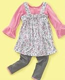 Nannette Little Girl Jersey Pinafore & Legging Set