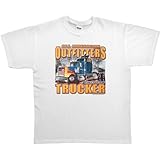 IMAGE OF MENS T-SHIRT : PINK - SMALL - All American Outfitters - American Trucker - Patriotic Truck Driver Trucking