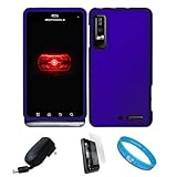 Magic Blue 2 Piece Protective Snap-On Hard Case Cover for Motorola Droid 3  ....