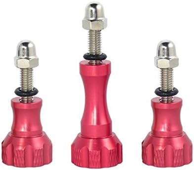 elimi Aluminum Thumb Knob Stainless Bolt Nut Screw and cap for GoPro Hero 4 3+/3/2/1 Red / GP50
