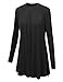 MBJ Womens Round Neck Long Sleeve Pleats Detail Tunic Top - Made in USA