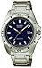 Casio Men's MTP1244D-2A Silver Stainless-Steel Quartz Watch with Blue Dial