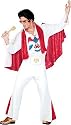 Deluxe Elvis Presley White Sequined Jumpsuit Adult Costume with Cape