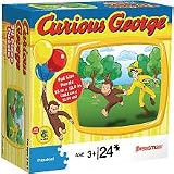 Curious George 24 pc Jigsaw Puzzle Assortment by Pressman (Set of 3 Curious George Puzzles)