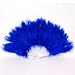 Mardi Gras Feather Plastic Folding Hand Fan Blue