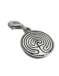 Charmas Sterling Silver Labyrinth Charm with Spring Clasp