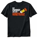 T-Shirt Black " My Parrot Ate My Homework " Animals