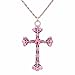 YAZILIND Jewelry Pink Cross Shape Chain Pendant Necklace