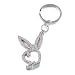 Playboy Pink Rhinestone Silhouette Keychain Keyring