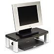 3M - Extra-Wide Adjustable Monitor Stand, Black - Sold As 1 Each - Accommodates a laptop below and also works for printers, providing storage below.