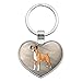 Boxer Pet Dog Heart Love Metal Keychain Key Chain Ring