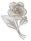 Brooch, 'Sweetheart Rose' 1.6 W 1.1 L