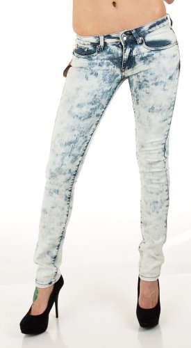 Machine Jeans Tie Dye Skinny Jeans - Bleach & Blue product image
