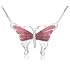 Silver Pink Glitter Butterfly Pendant on 16 inch Chain