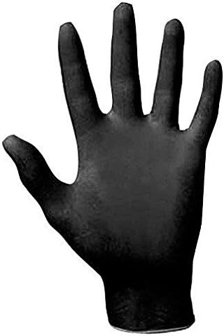 SAS Safety 66519 (5 PACK) Raven Powder-Free Black Nitrile 6 Mil Gloves, XL