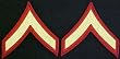 Gold on Red USMC Chevrons - PFC - Male
