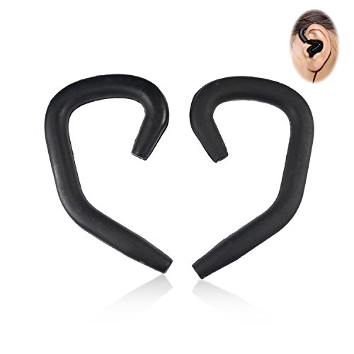 ITIS 2 Pair Universal Audio Removable Soft Silicone Sports Earhook Wire / Cable Hanger for Earphone headset (BLACK)