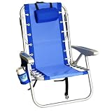Rio Ultimate Backpack Beach Chair w/ cooler - Blue Textilene