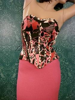 415ABHHGYJL $3400 New CHRISTIAN LACROIX Pink Lace Corset / Bustier 8 40
