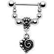 Handcrafted Silver Regal Heart Nipple Ring