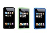 (More Colors Available) Apple iPod Touch 2nd Gen 3rd Gen 8GB 16GB 32GB 64GB Silicone Skin Case + Screen Protector / LCD Guard 2G 3G