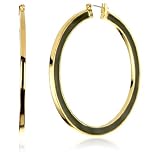 Trina Turk 50mm Enamel Gold And Olive Hoop Ear