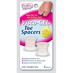 Click here to buy `Visco-Gel Toe Spacer (Pack 2) Align Toes and Reduce Bunion Pain One Size Fits Most 2 Pkg... by CompleMed-Toe_Spreader_&_Separators.